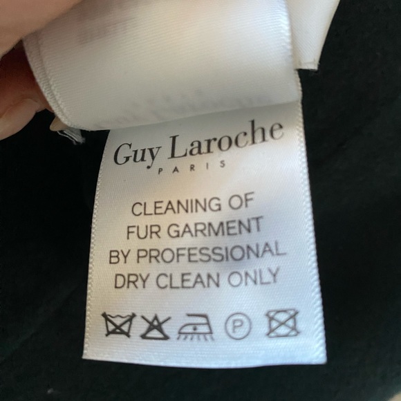 Wool coat Guy Laroche Silver Fox fur green - Picture 6 of 6